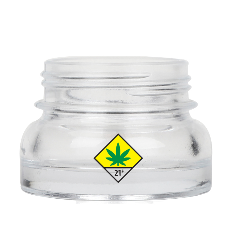 9ml child resistant clear glass round squared CBD dab wax jars without childproof cap shatter concentrate container jar OEM