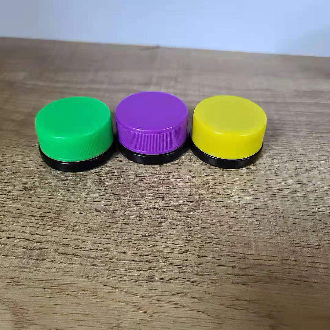 9ml childproof black violet Hemp oil UV glass jars with colourful plastic child resistant lids
