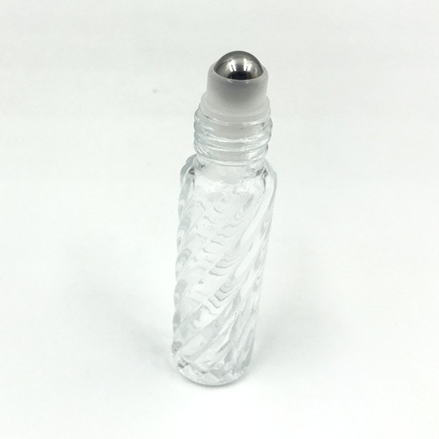 9ml transparent roll on glass bottles wholesale with gold cap