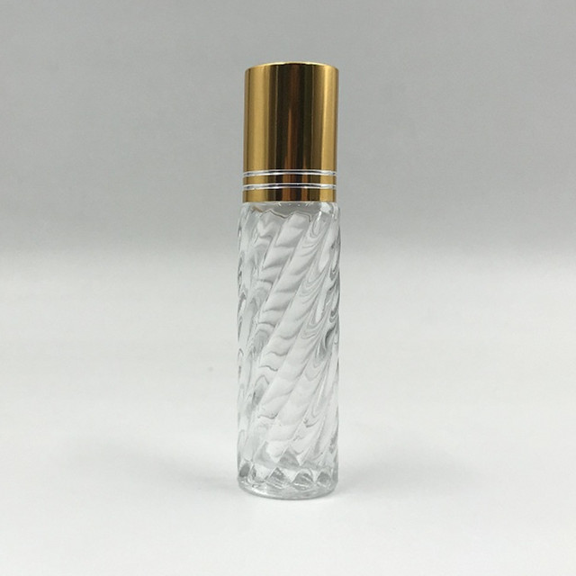 9ml transparent roll on glass bottles wholesale with gold cap