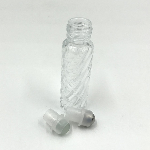 9ml transparent roll on glass bottles wholesale with gold cap