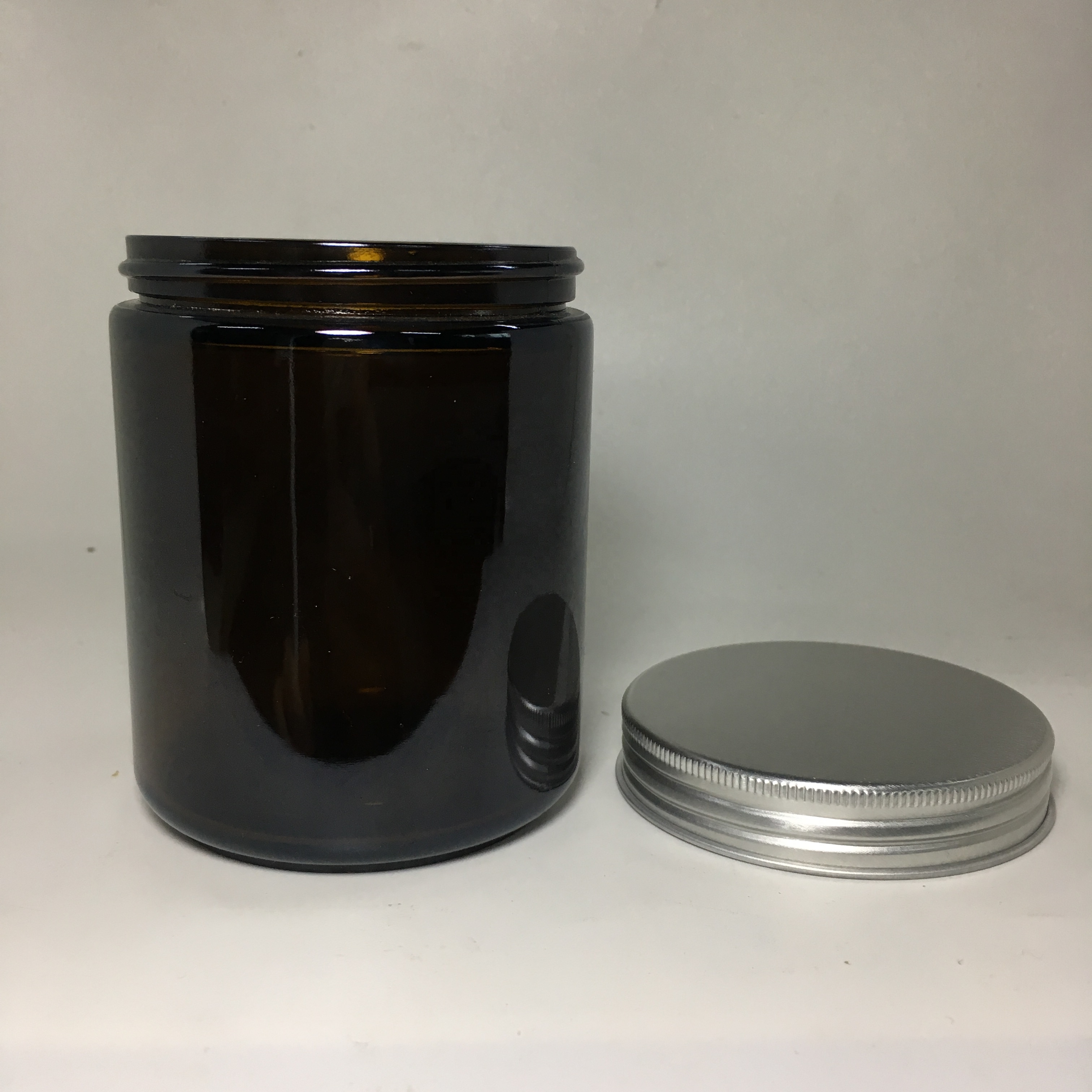 9oz 270ml amber glass jar with aluminum cap,candle glass jar with lid,9oz straight sided glass jars with metal lid
