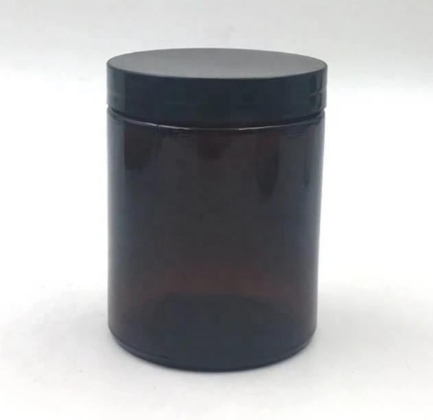 9oz Cosmetics Glass Cream Jar Face Cream Jars Amber Screw Cap,amber with Black Screen Printing Pill Pharmaceutical Packaging