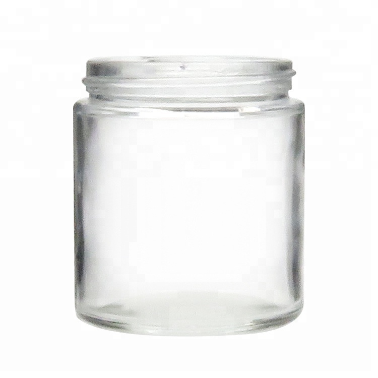 9oz Straight Side Glass Jar Glass Container with Black Screw Lid