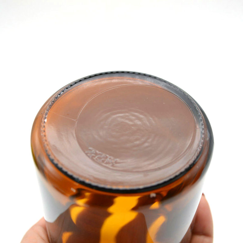 9oz Straight Sided Amber Glass Jars for Cosmetic and candles with aluminium lids