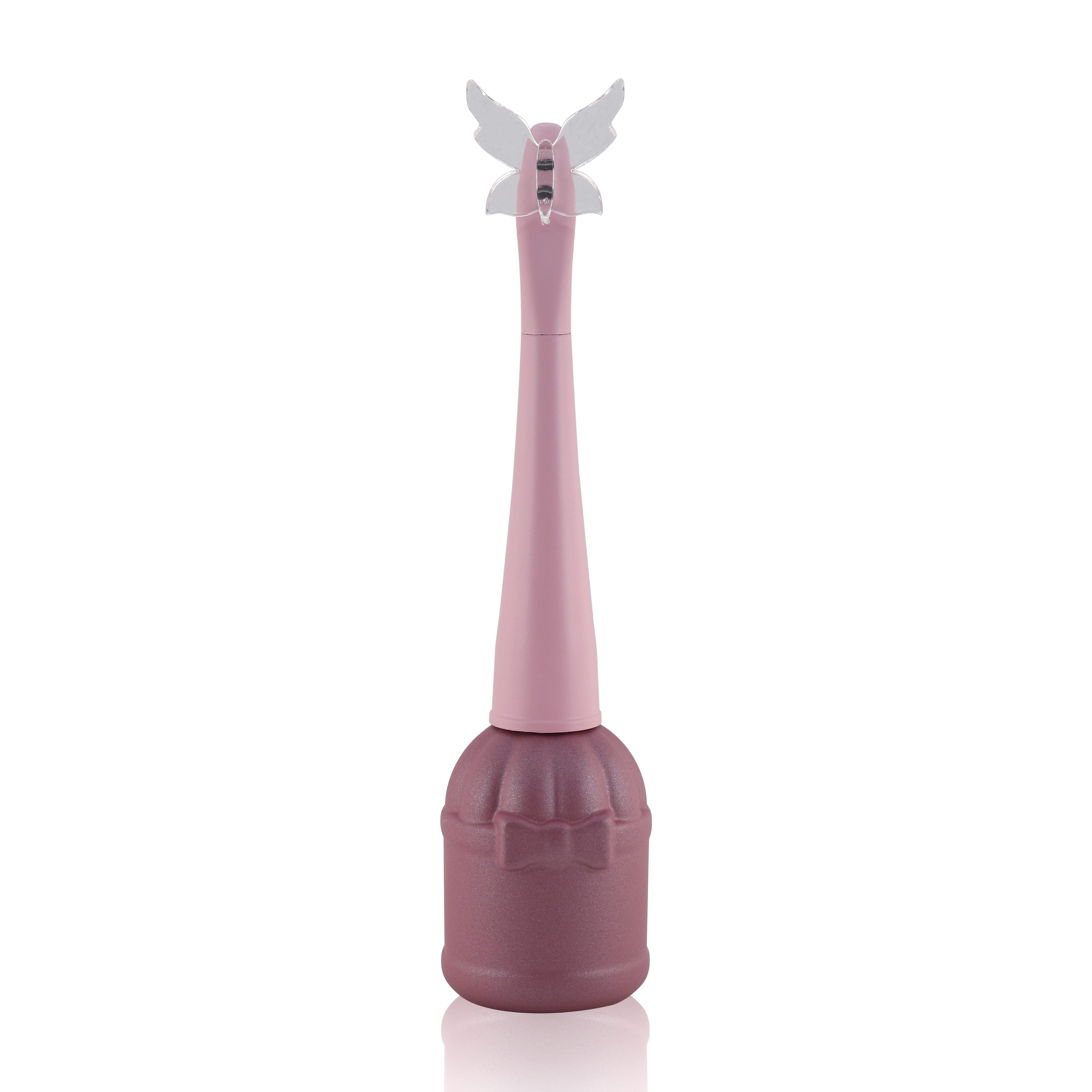 A new factory custom pink nail gel polish bottle with the butterfly logo