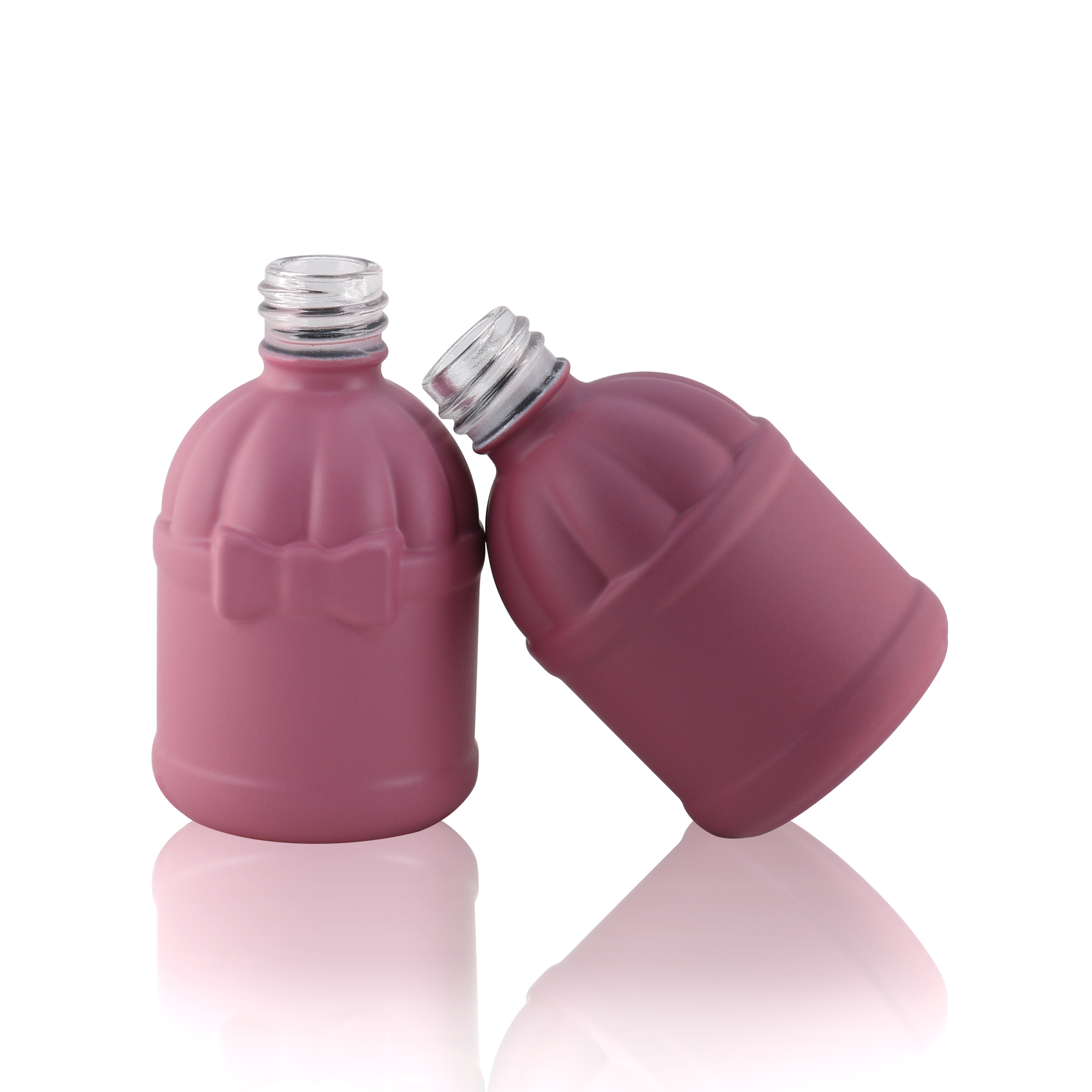 A new factory custom pink nail gel polish bottle with the butterfly logo
