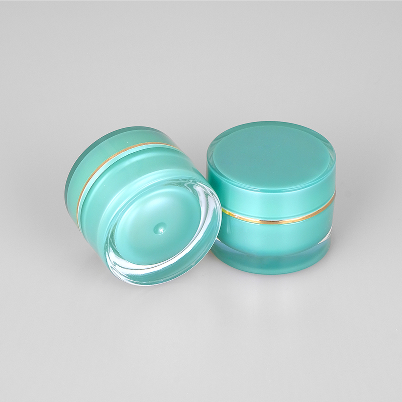 A11 15g in stock hot sale gold rim pink white green mint green screw on cap acrylic plastic basic cosmetic cream jar