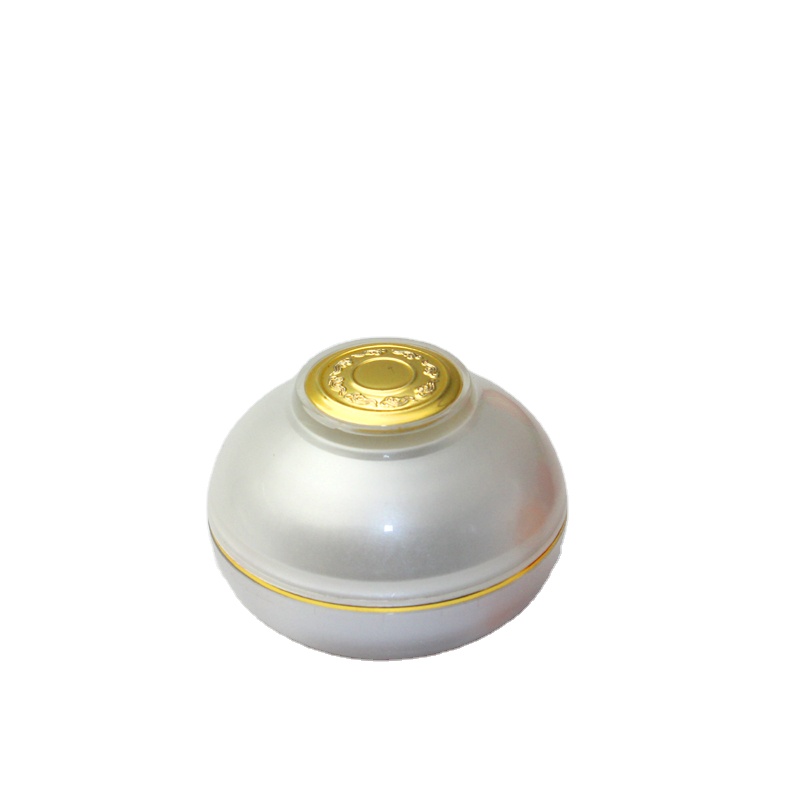 A75 50g in stock hot sale new design gold lid pearl white round cosmetic cream jar luxury container jar