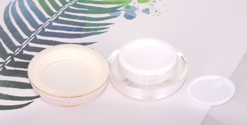 A75 50g in stock hot sale new design gold lid pearl white round cosmetic cream jar luxury container jar