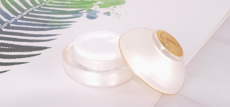 A75 50g in stock hot sale new design gold lid pearl white round cosmetic cream jar luxury container jar