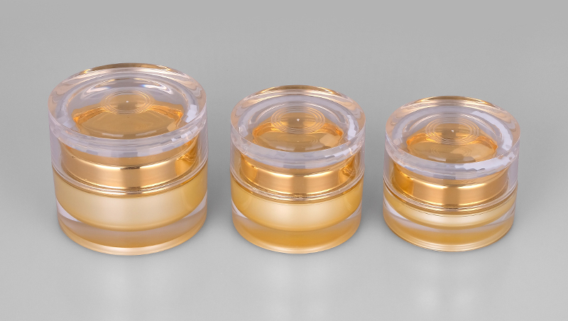 A83 20g 30g 50g in stock ready to ship gold double wall screw up cap round acrylic plastic cosmetic cream jar