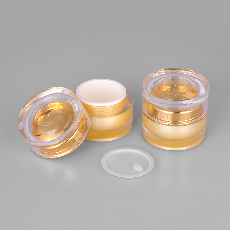 A83 20g 30g 50g in stock ready to ship gold double wall screw up cap round acrylic plastic cosmetic cream jar