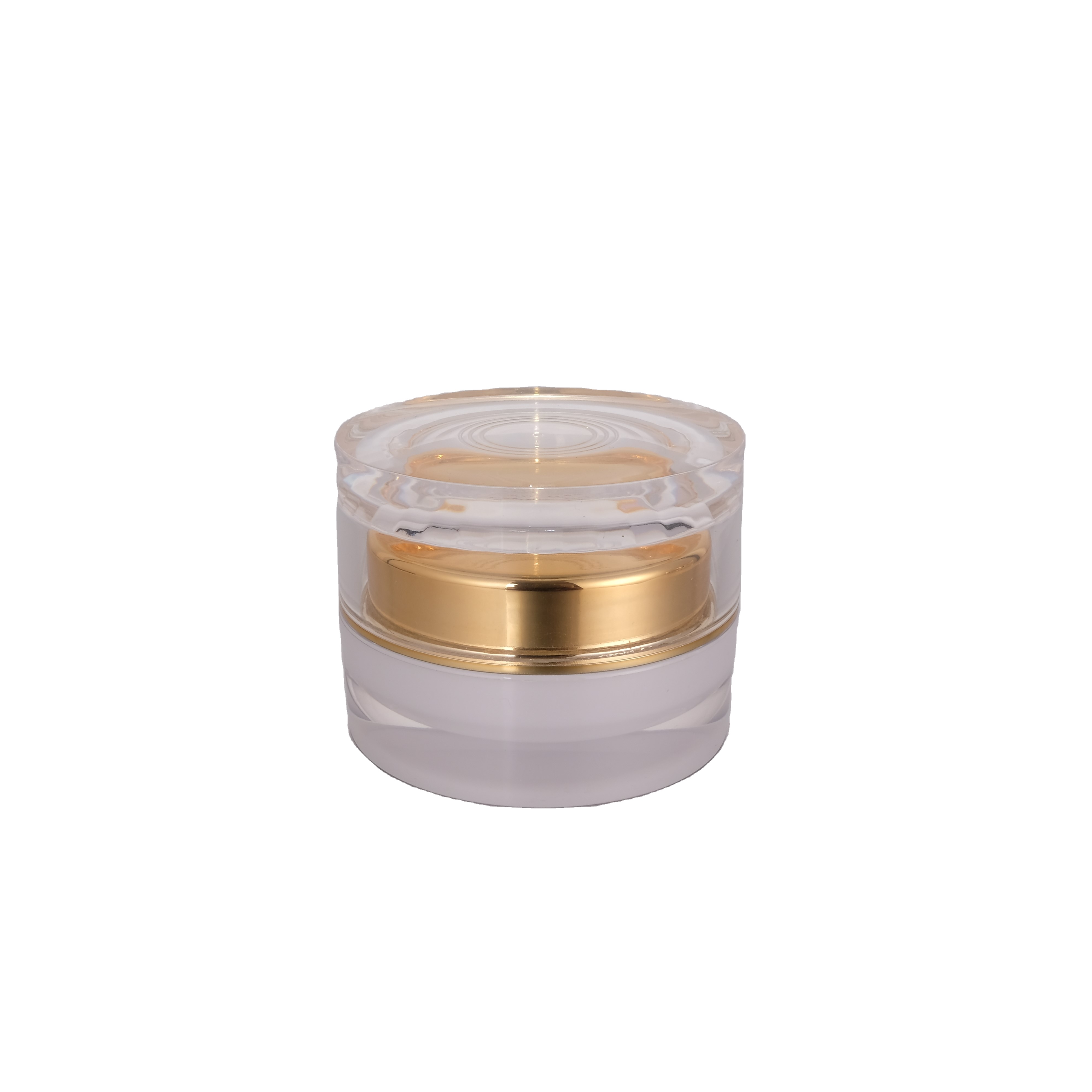 A83 20g 30g 50g in stock ready to ship transparent gold lid pearl white double wall round acrylic plastic cosmetic cream jar