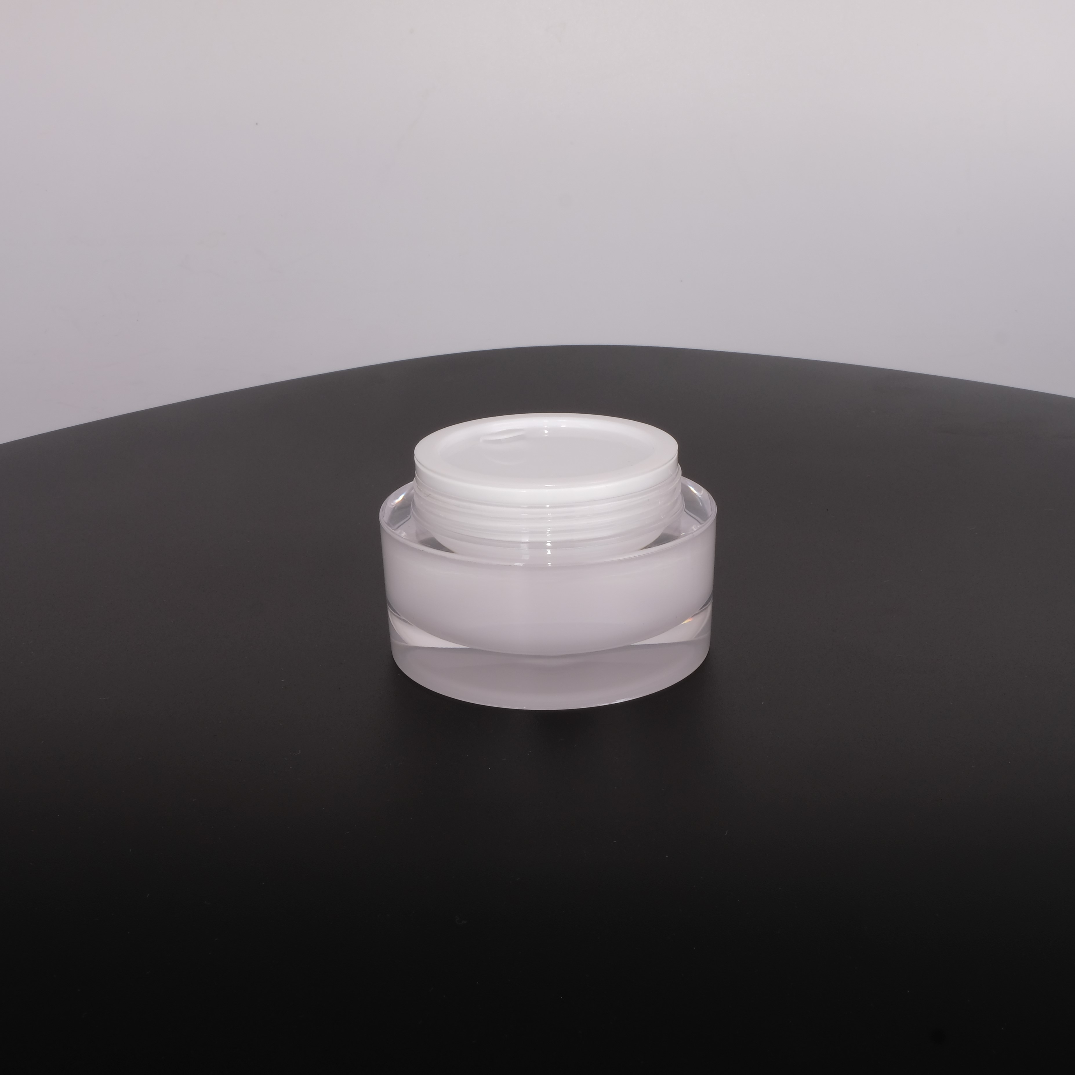 A83 20g 30g 50g in stock ready to ship transparent gold lid pearl white double wall round acrylic plastic cosmetic cream jar