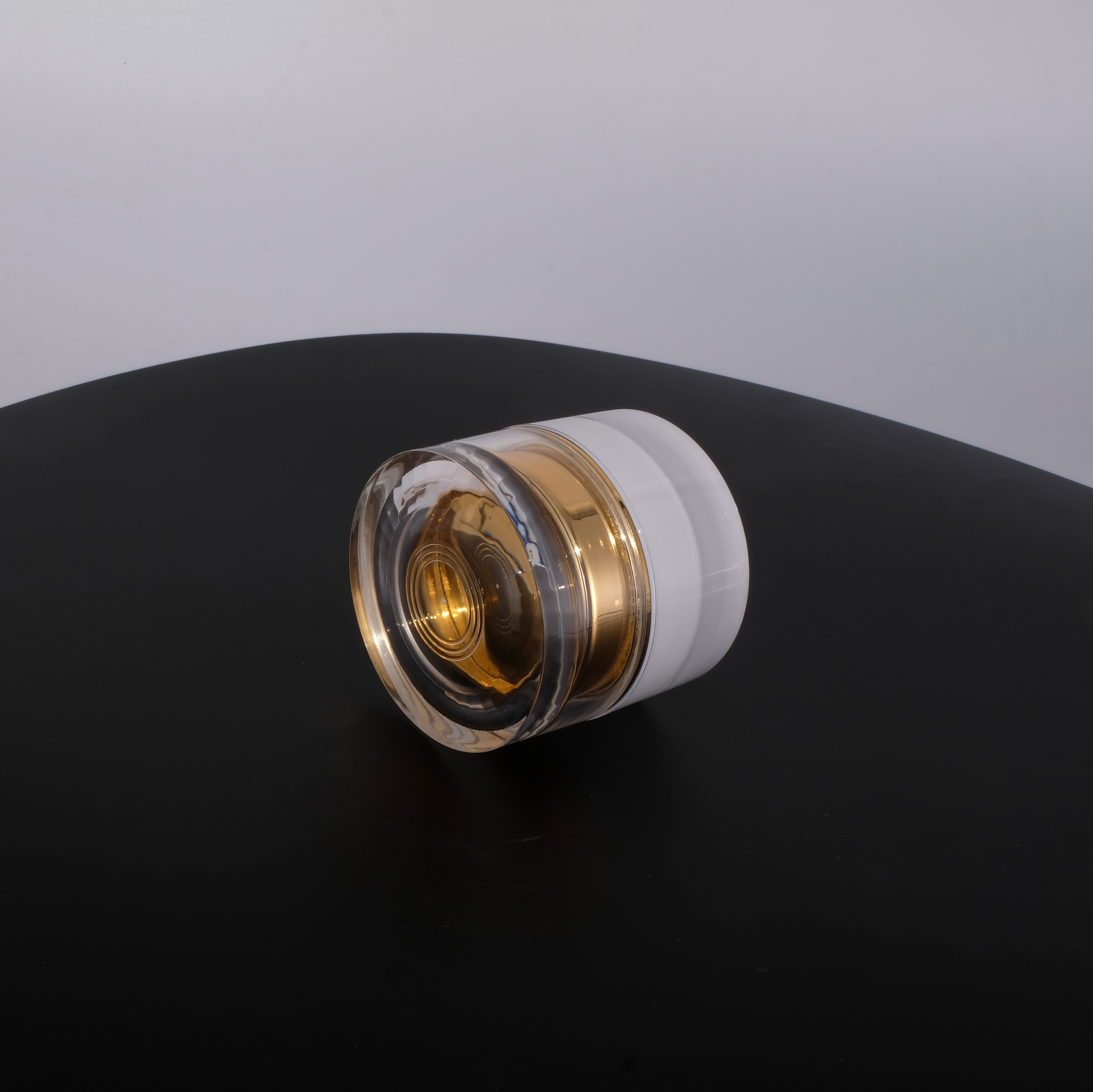 A83 20g 30g 50g in stock ready to ship transparent gold lid pearl white double wall round acrylic plastic cosmetic cream jar