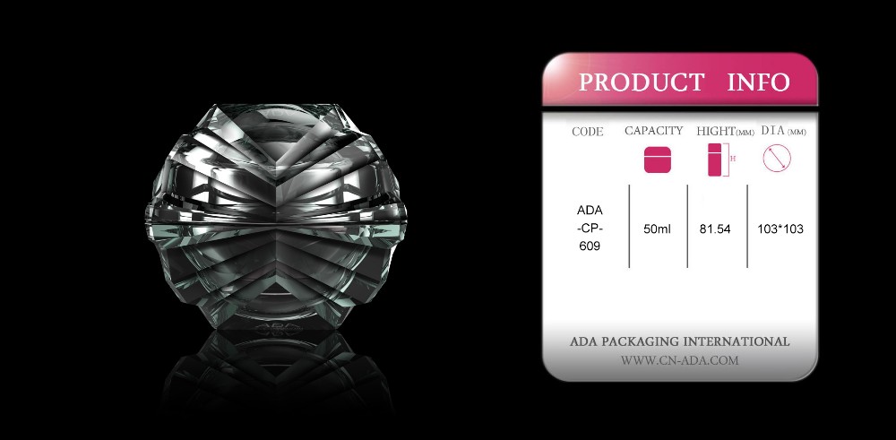 ADA-CP-609 50g Luxury PETG cream jar/ ECO friendly material for skin care new design bottle container