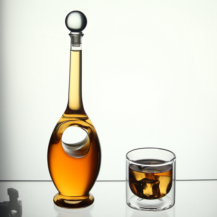 AIHPO07 Manufacture Empty Fancy Special Gift Custom Design Swirly Warped Shaped Sale Empty 750ml Glass Wine Liquor Bottles