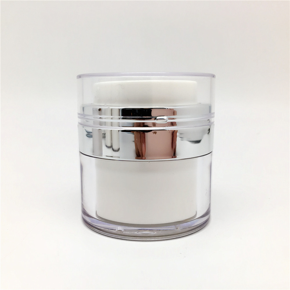 AIRLESS JAR!! Cosmetic Empty Custom Luxury Round Airless Cosmetic Jars 50ml Plastic