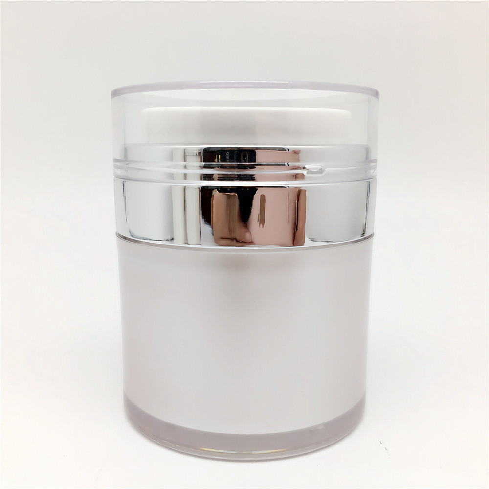 AIRLESS JAR!! Cosmetic Empty Custom Luxury Round Airless Cosmetic Jars 50ml Plastic