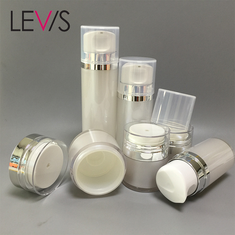 AIRLESS JAR!! Cosmetic Empty Custom Luxury Round Airless Cosmetic Jars 50ml Plastic