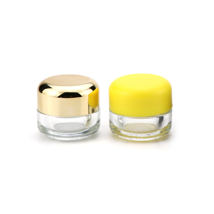 ASTM Certified 5ml proof child resistant cap apothecary jars mini jar glass concentrate container with Plastic Lid