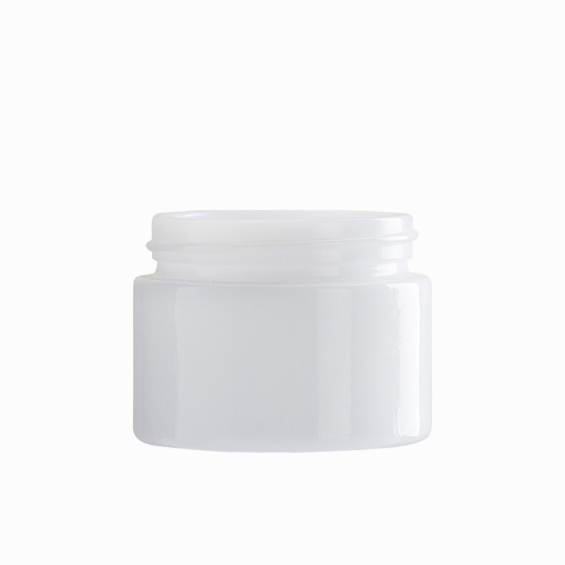 AWI luxury 100ml natural white cosmetic glass cream jar with white cap high quality skin care use opal white glass cosmetic jar