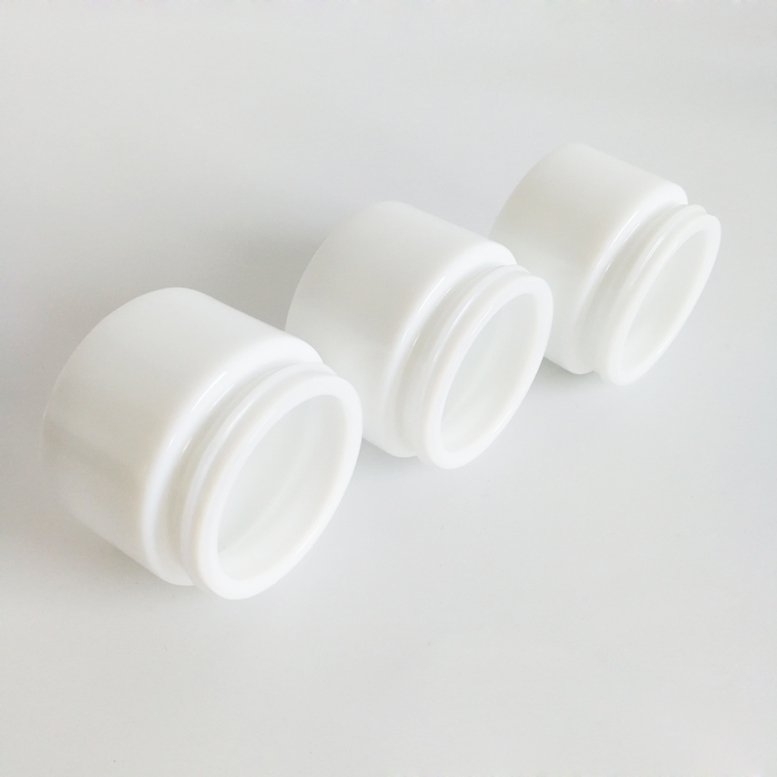AWI luxury 100ml natural white cosmetic glass cream jar with white cap high quality skin care use opal white glass cosmetic jar