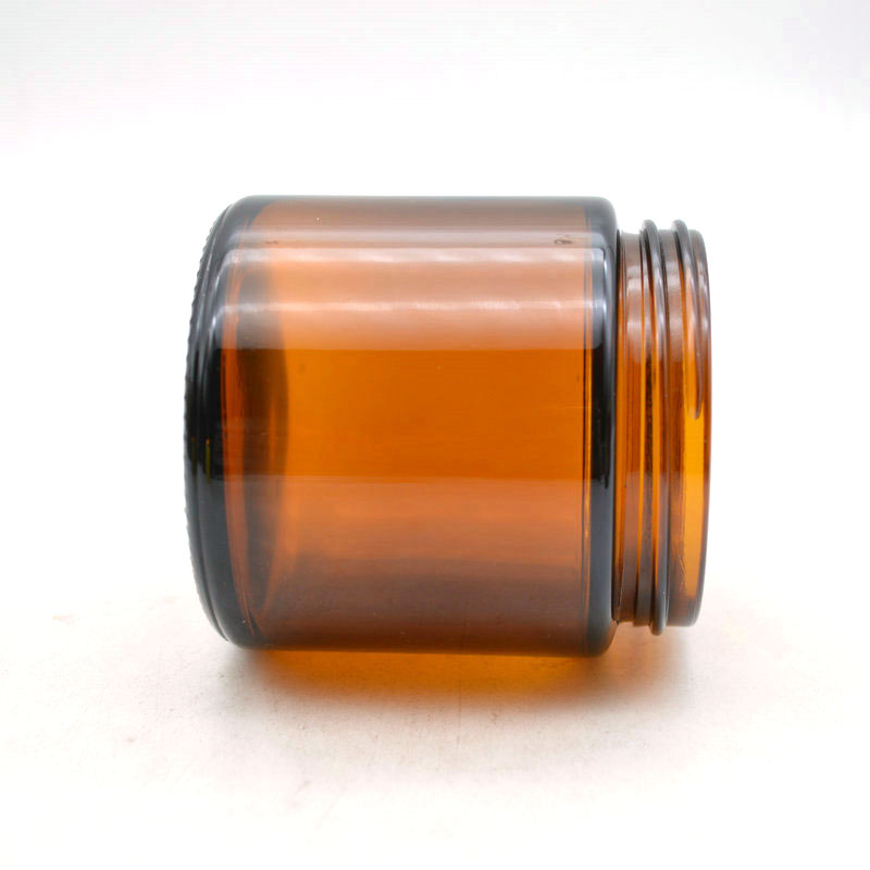 Abeisi 4oz straight side storage bottles sealed amber glass jar with aluminium cap