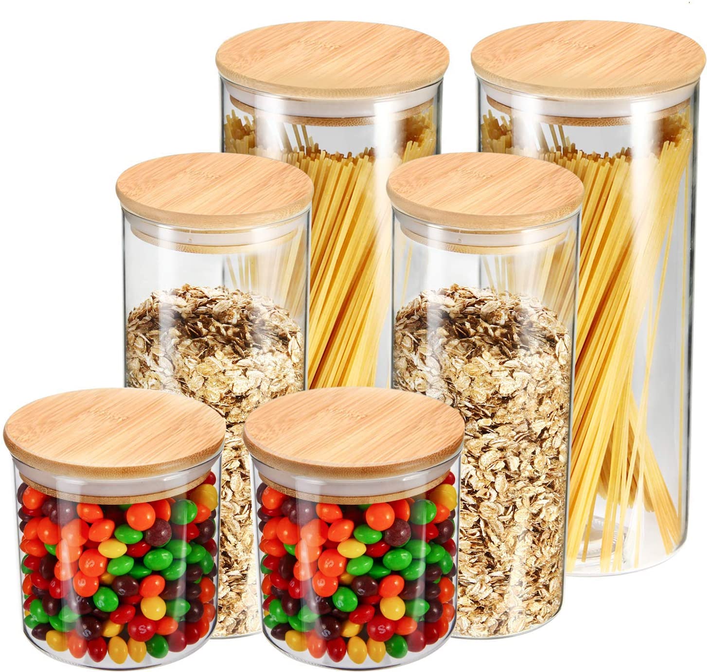 Acacia wood seal lid with glass storage jar wooden lid glass storage jar with lid storage jar glass
