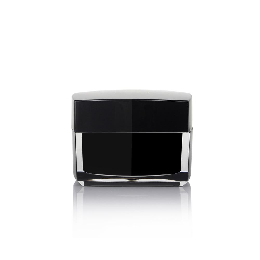 Accept OEM Black Acrylic Cosmetic Packing Cream Jar Lotion Bottle with Pump