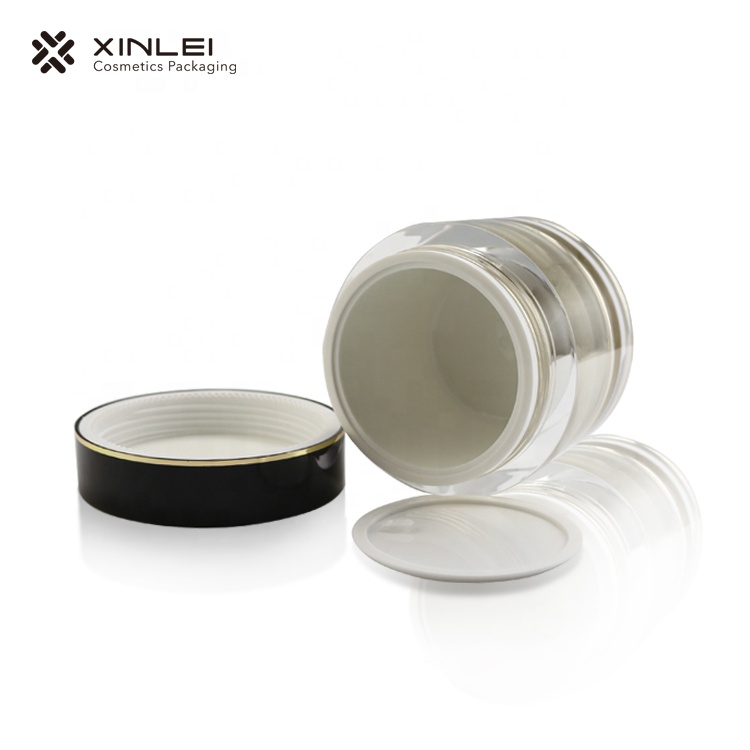 Accept custom provide sample orange acrylic cosmetic double wall cream large acrylic jar