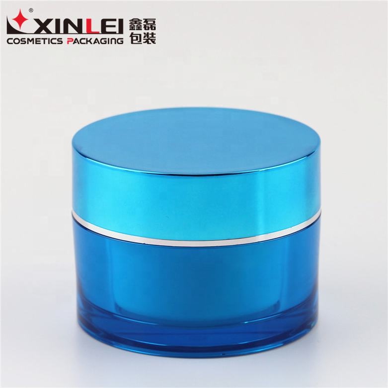 Accept custom provide sample orange acrylic cosmetic double wall cream large acrylic jar
