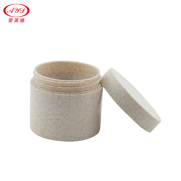 Accept customization Eco friendly round cream jar 200 ml body cream jar wheat straw pla cosmetic biodegradable cream jar
