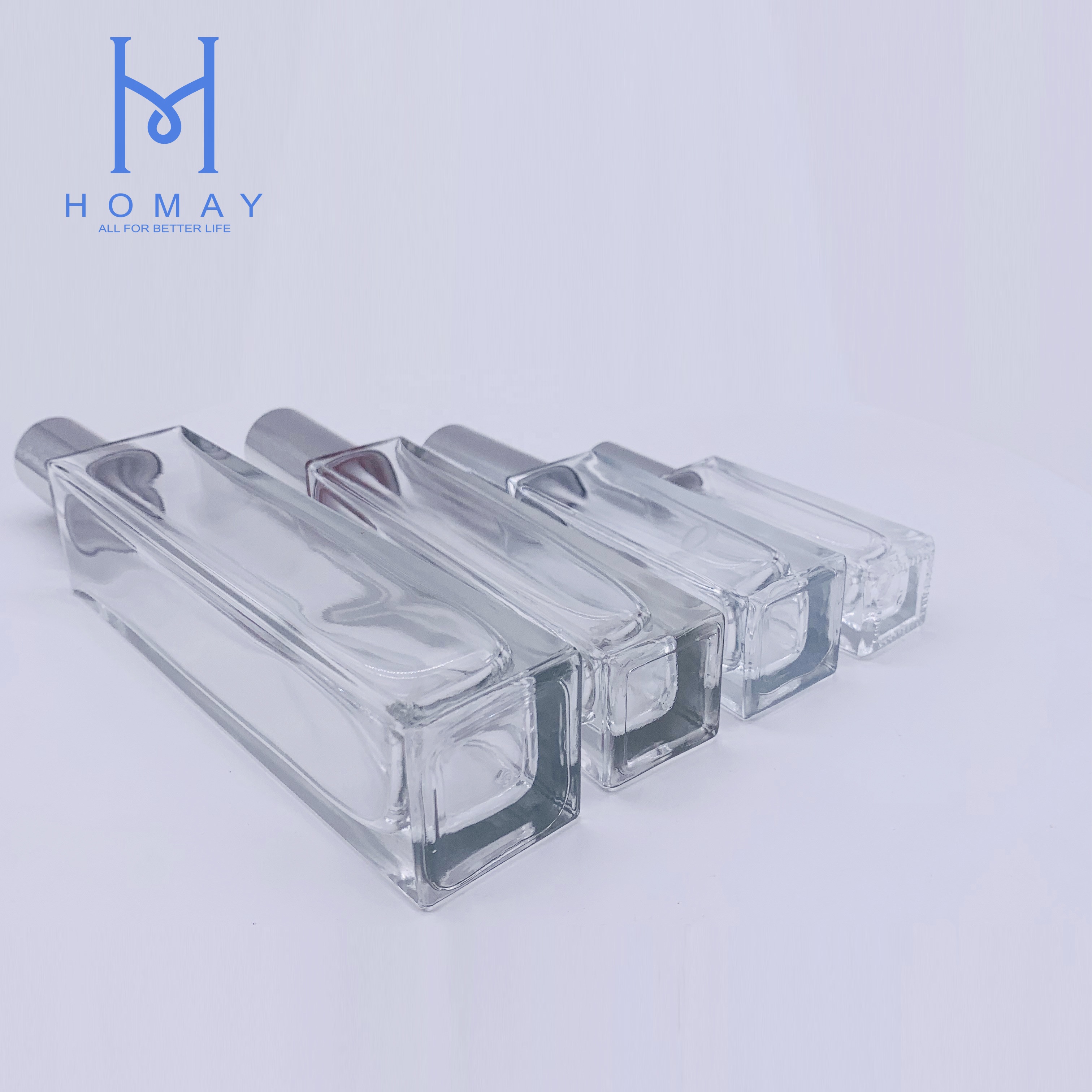 Accepted customization 50ml clear perfume glass bottle for cosmetic