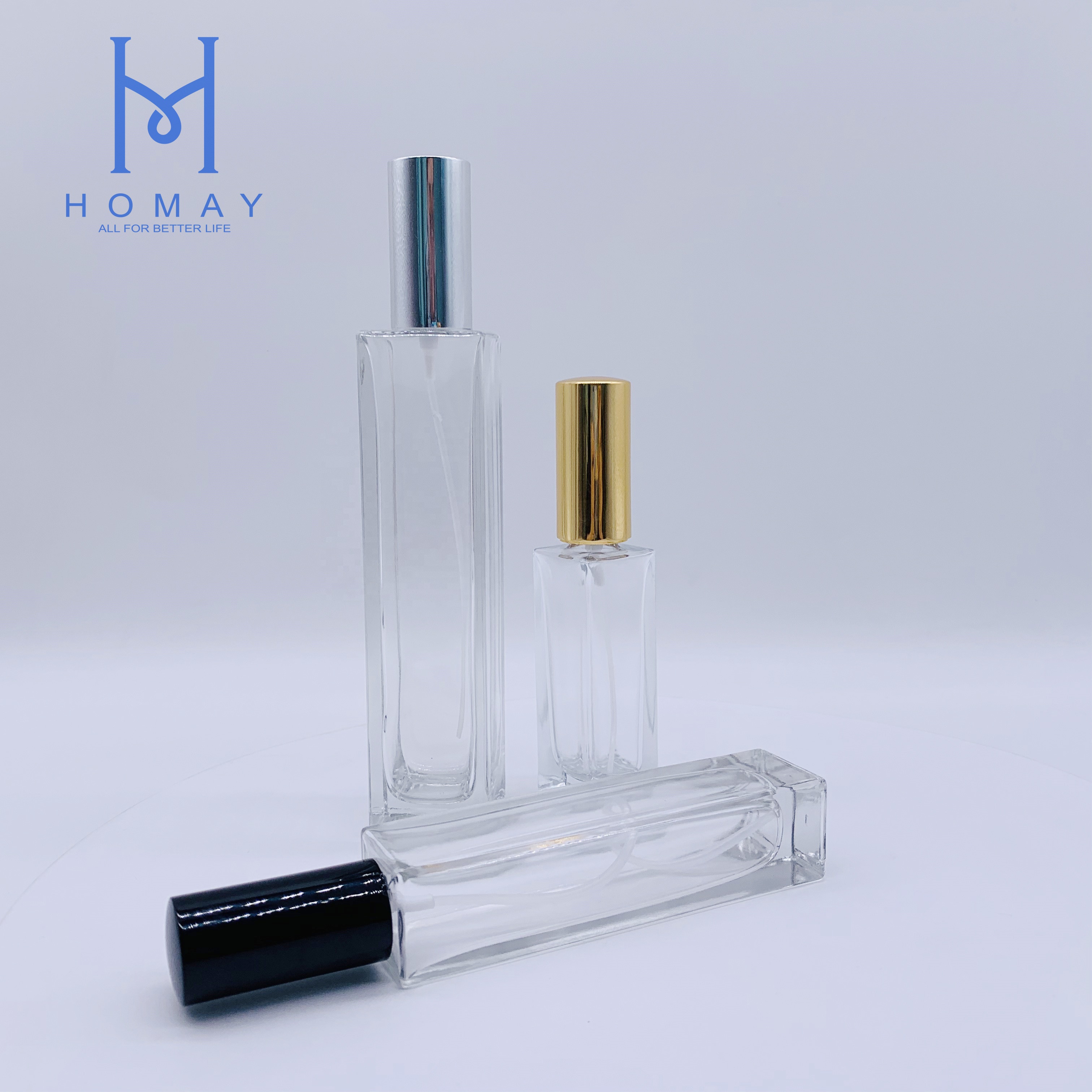 Accepted customization 50ml clear perfume glass bottle for cosmetic
