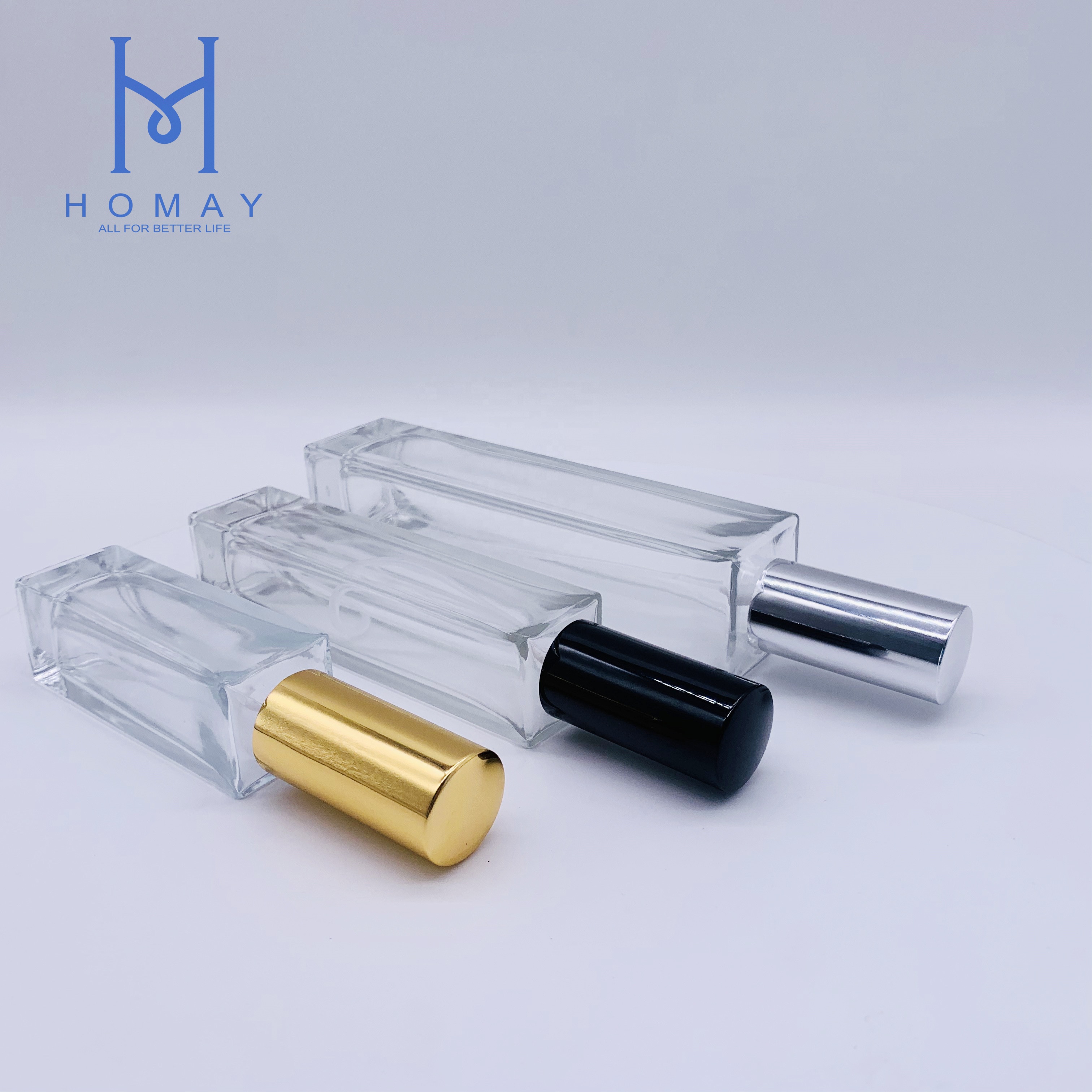 Accepted customization 50ml clear perfume glass bottle for cosmetic