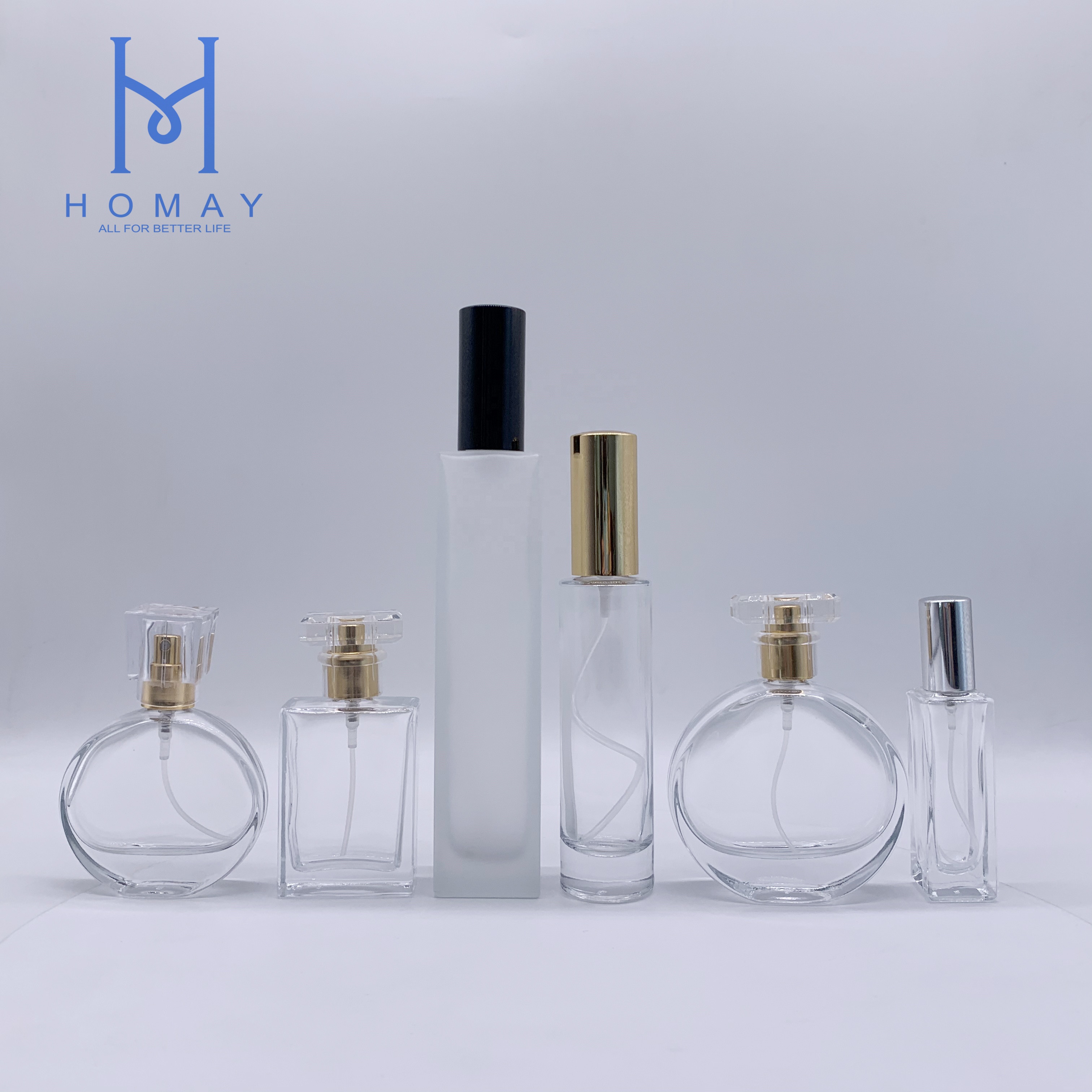 Accepted customization 50ml clear perfume glass bottle for cosmetic