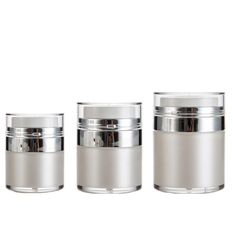 Acrylic Airless Jar Cosmetic Airless Pump Face Cream Jar White 30ml 50ml 100ml Pearl Skin Care Cream