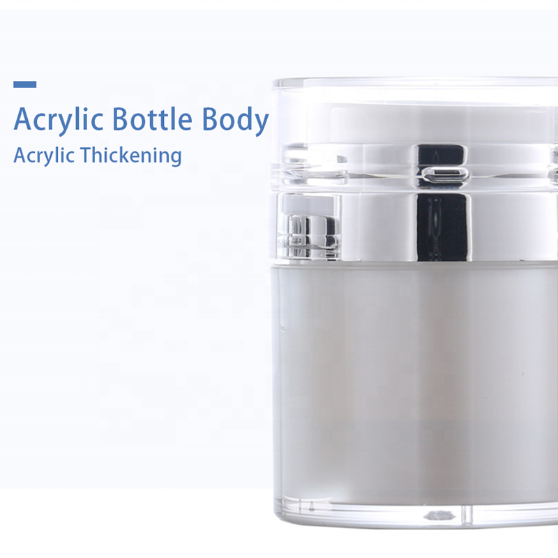 Acrylic Airless Jar Cosmetic Airless Pump Face Cream Jar White 30ml 50ml 100ml Pearl Skin Care Cream