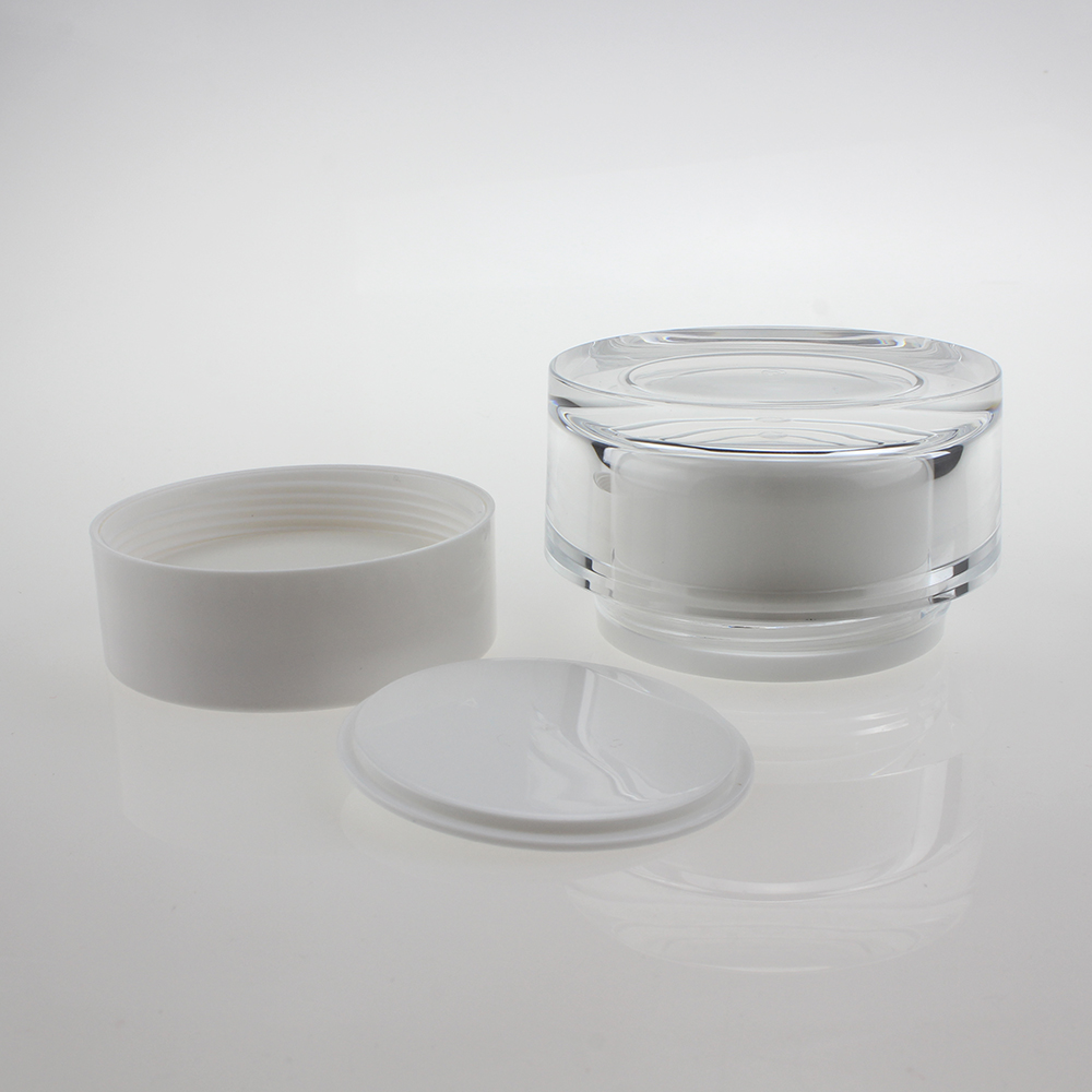 Acrylic Clear Cream Jar JA19,30g 50g with White Lid Cosmetic Package