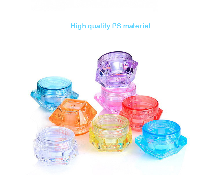 Acrylic Cream Cosmetic Jar Colorful Empty Diamond Plastic 3g5g Skin Care Cream Recyclable SUNSHINE 22*33MM SZM9161 CN;ZHE 10PCS
