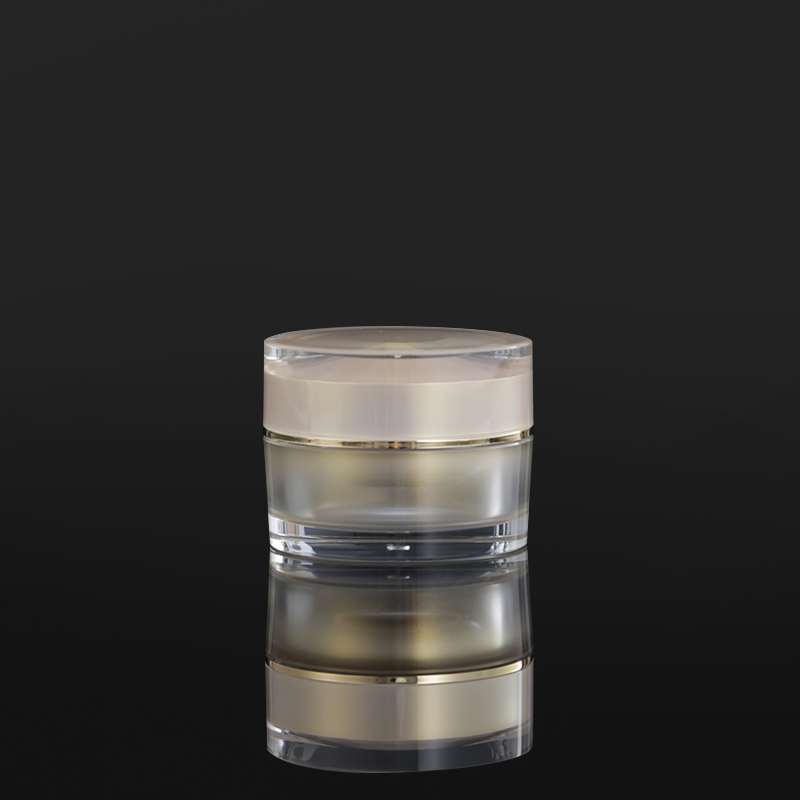 Acrylic Double Wall Container Gray Color Body Shiny Silver Lid 15gram/30gram/50gram for Skin Care Cream Cosmetic Jar