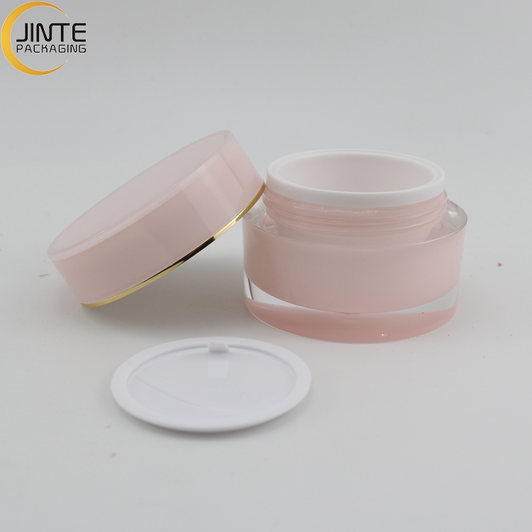 Acrylic Jar with Lids Face Cream Packaging Pink Jars Pink Acrylic Jars Skincare Container 50g 30g 15g