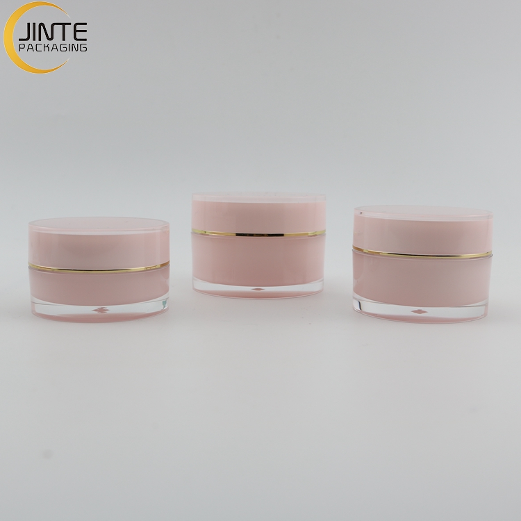 Acrylic Jar with Lids Face Cream Packaging Pink Jars Pink Acrylic Jars Skincare Container 50g 30g 15g