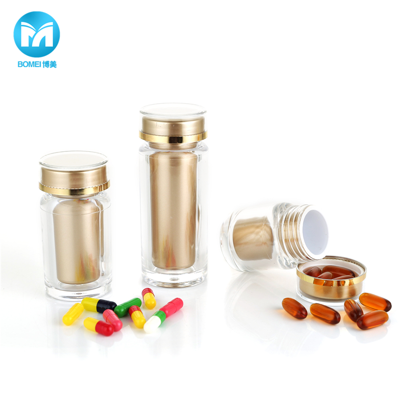 Acrylic Pill Bottle Plastic Canister Pill Container Medical Capsule Empty Bottle Pharmaceutical