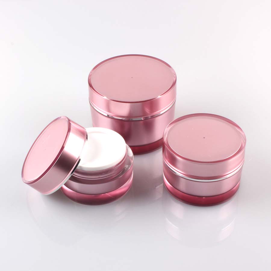 Acrylic Plastic Skincare Packaging Empty Cosmetic Jars And Bottle Set For Cream