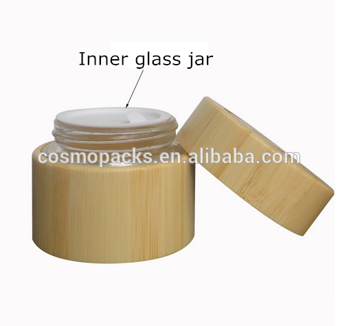 Acrylic Square Jar with Bamboo Cap Packaging,Packaging Cosmetics Glass Bamboo