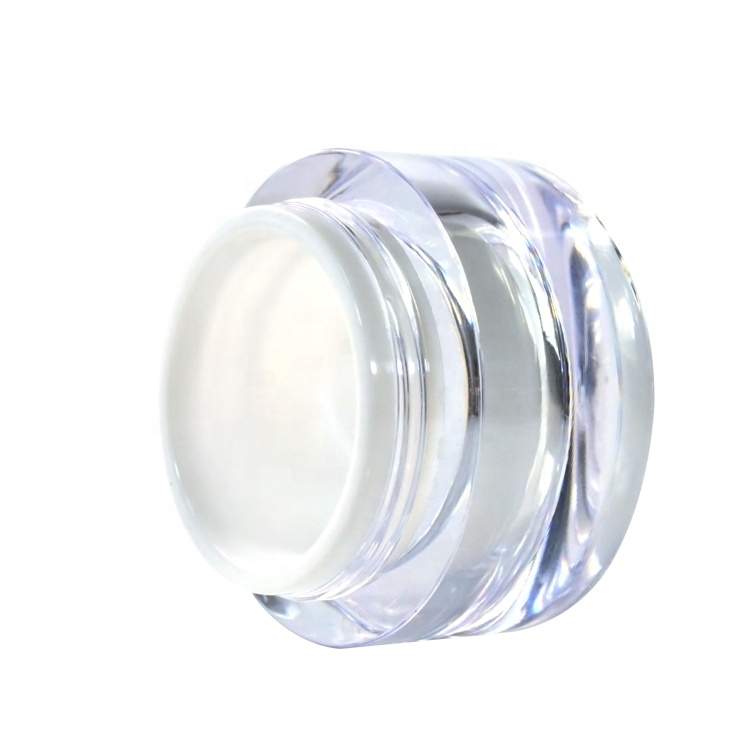 Acrylic container white gold 5g 10g 15g 20g 30g 50g round acrylic cream jar for cosmetic storage