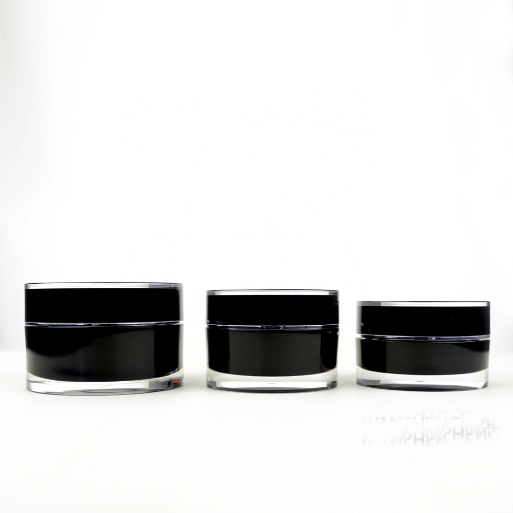 Acrylic cosmetic jars and bottle black face cream container lotion package jar